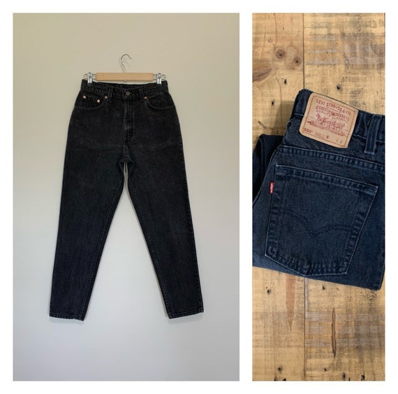 Jeans a vita alta Levis neri da 28 Jeans levis 550 a vita alta Levis Jeans Nero per donna Gamba affusolata a vita alta Taglia 9 Short Etsy Italia