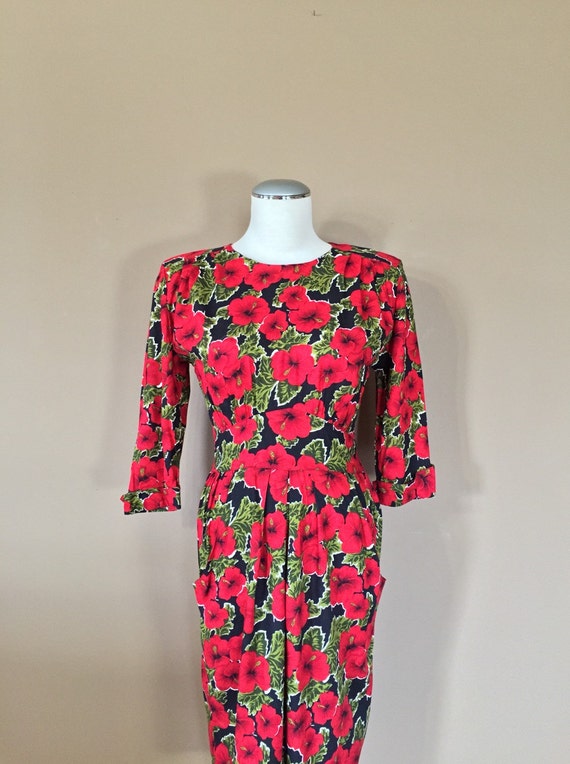 Vintage 90s Dress/ 80s Dress / Floral Dress / 90s 