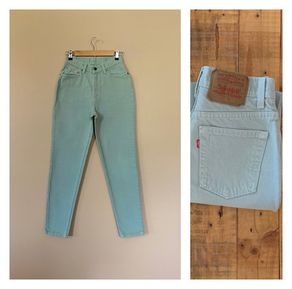 27/28" Levis 512 High Waisted Jeans Mint Green / V