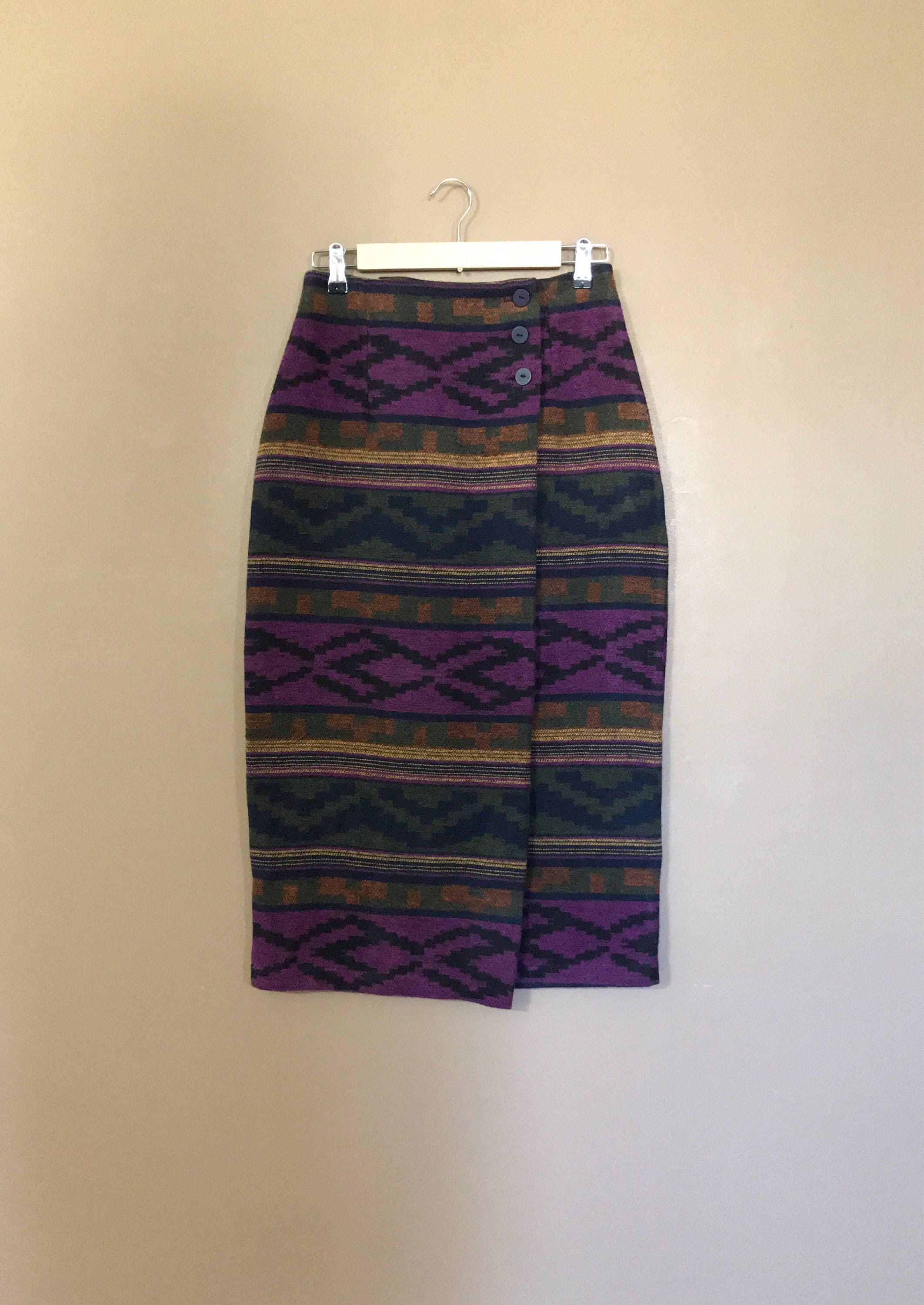 26 90s Aztec Wrap Skirt / Vintage Wrap Skirt Size Small / | Etsy
