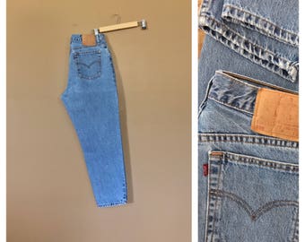 34" Levis High Waisted Jeans/ Levis 550/90s Jeans/Vintage High Waisted Jeans/Mom Jeans/Acid Wash Jeans/Jordache Jeans / Guess