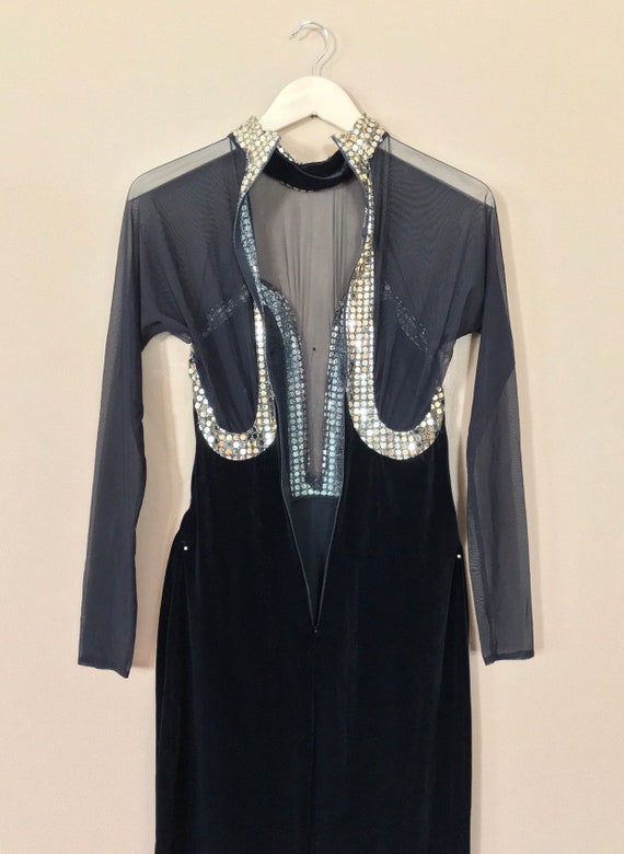 80s black cheap tie dress