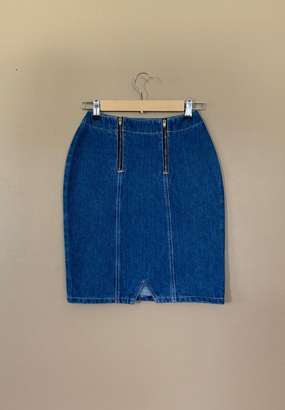 25” Gitano Denim High Waisted Skirt  / 90’s Slim … - image 4
