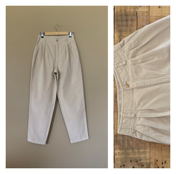 28” High Waisted Tan Corduroy Pants / Womens Cordu