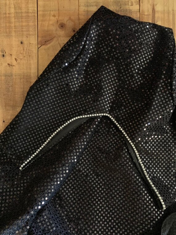 90s Black Prom Dress Sequin Black Prom Dress / Si… - image 9