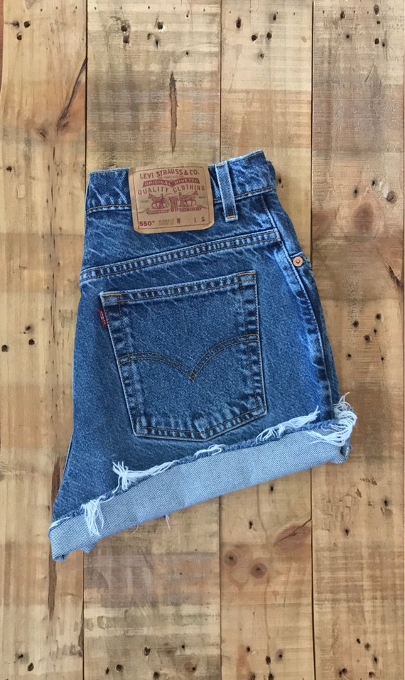 Waist 31" Levis High Waisted Shorts Denim / Levis… - image 7