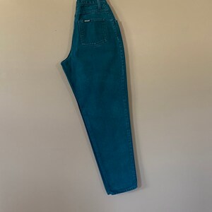 25 Sasson High Waisted Jeans Green / 90s Womens Jeans Green / Vintage Sasson Jeans High Waist / Pleated 90s Jeans Women image 6