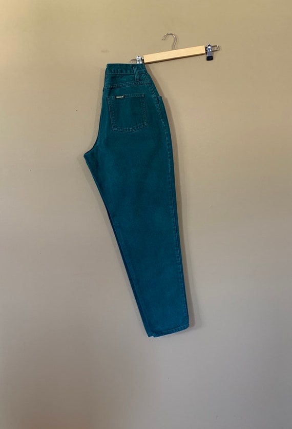 25" Sasson High Waisted Jeans Green / 90s Womens … - image 6