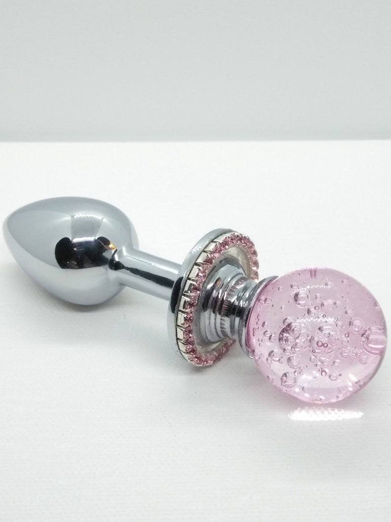 Pink Bubble Round Glass Butt Plug Mature Bbw Sex Toy Ddlg Etsy