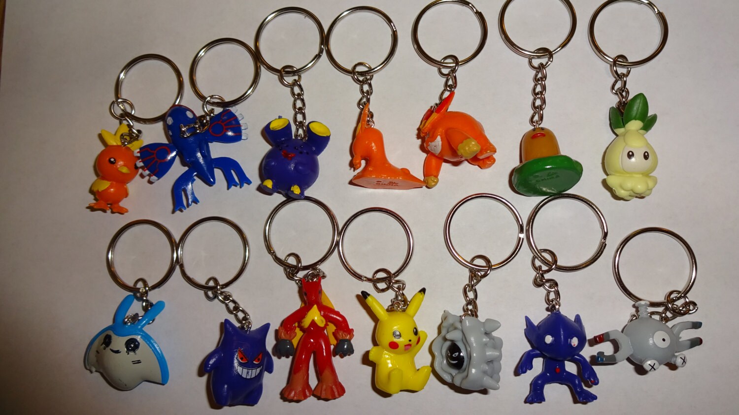 30 Pokemon Keychains Mini Figures Party Favors Random 30 Piece Etsy