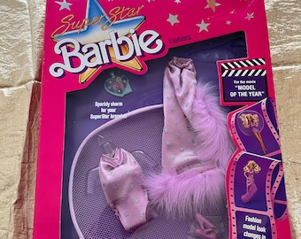 Vintage 1988 Barbie Outfit Super Star Barbie &quot;Model of the Year&quot; Clothes by Mattel #3308 including Super Star Charm Bracelet Charm