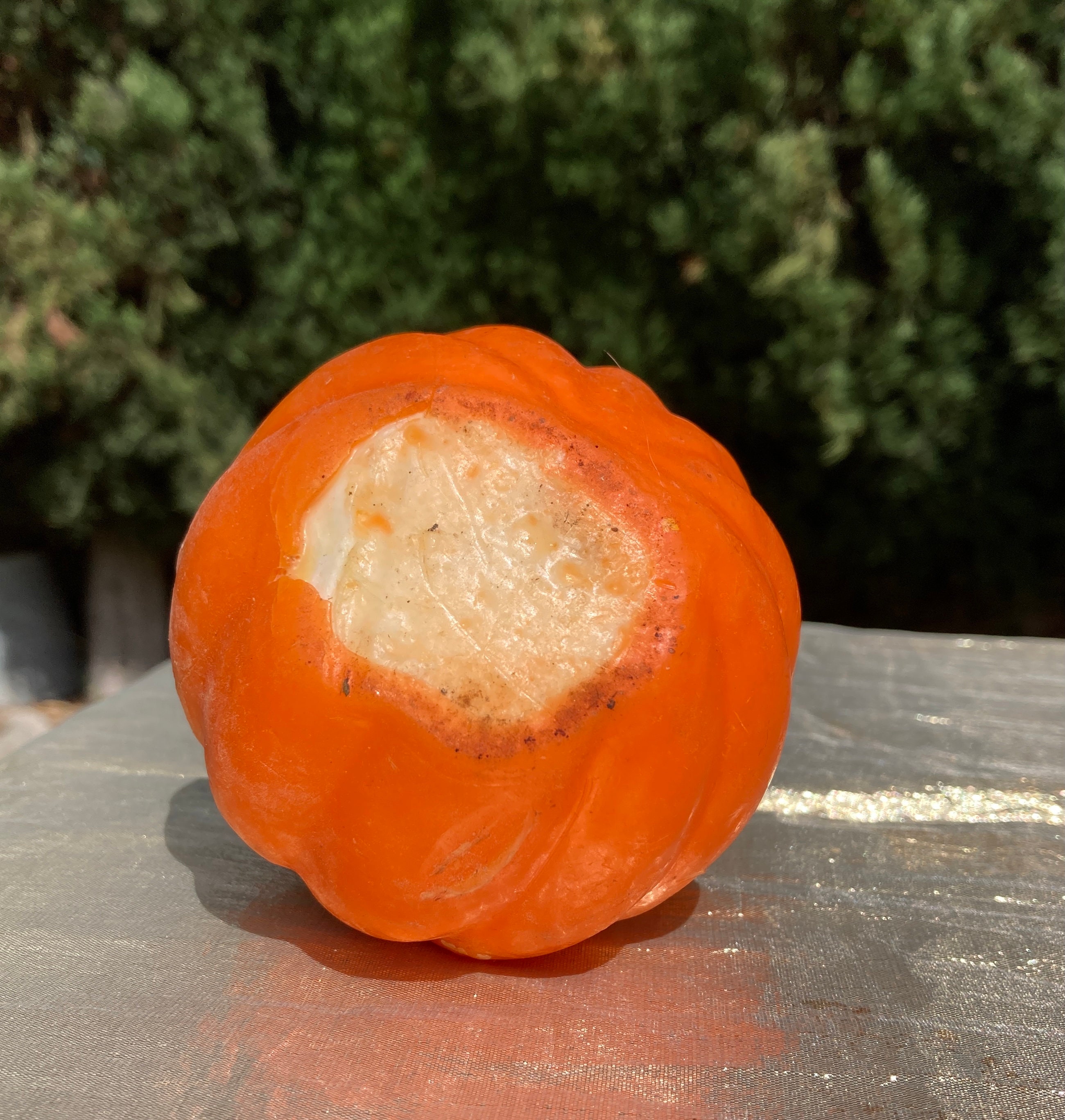 Vintage Halloween Decorative Wax Candle Tilted Jack O Lantern Pumpkin ...
