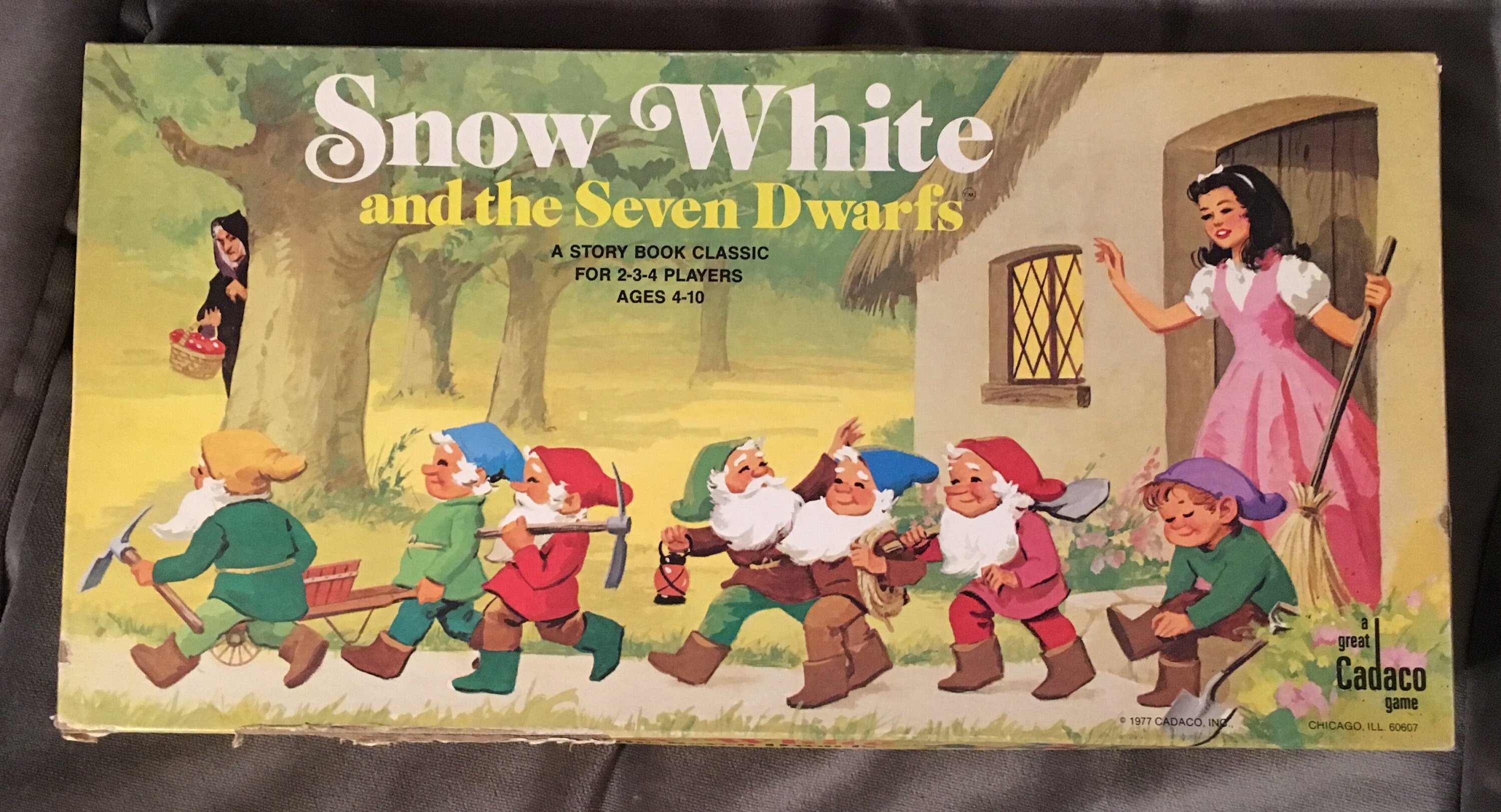 1977 Snow White and the Seven Dwarfs (one of our Classic Disney Favorites) Classic Storybook Childrens Game by Cadaco Games