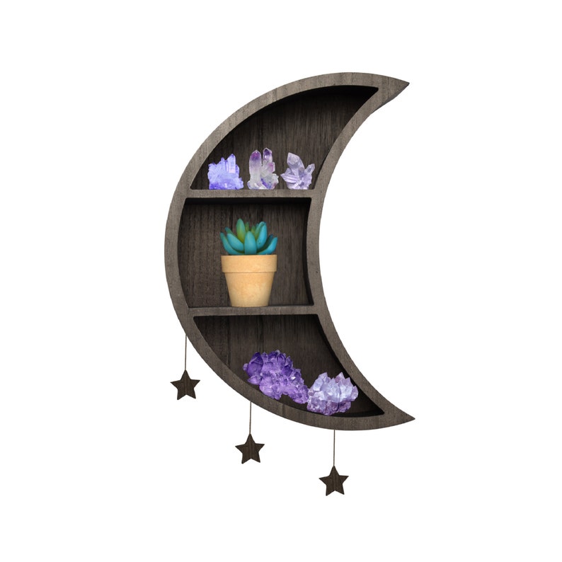 Classy Moon Shelf for Display Moon-Shaped Décor Crescent image 1