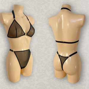 Retro Ultra High Cut Strappy Brief and Triangle Bra (purchase separately or as a set)