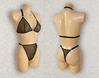 Retro Ultra High Cut Strappy Brief and Triangle Bra (purchase separately or as a set)