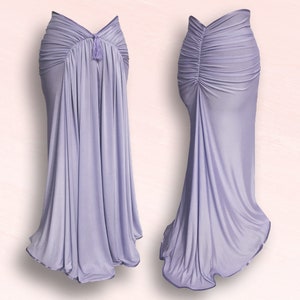 Vintage Style Grecian Fishtail Skirt with Sweetheart Ruching and Tassel Detail