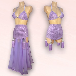 Goddess Burlesque Style High Waist Tasselled Girdle with Removable Skirt Panels