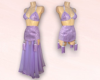 Goddess Burlesque Style High Waist Tasselled Girdle with Removable Skirt Panels