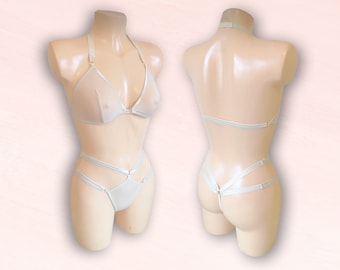 Itsy Bitsy Tribute Triangle Bralette and Strappy Showgirl Thong (purchase separately or as a set)