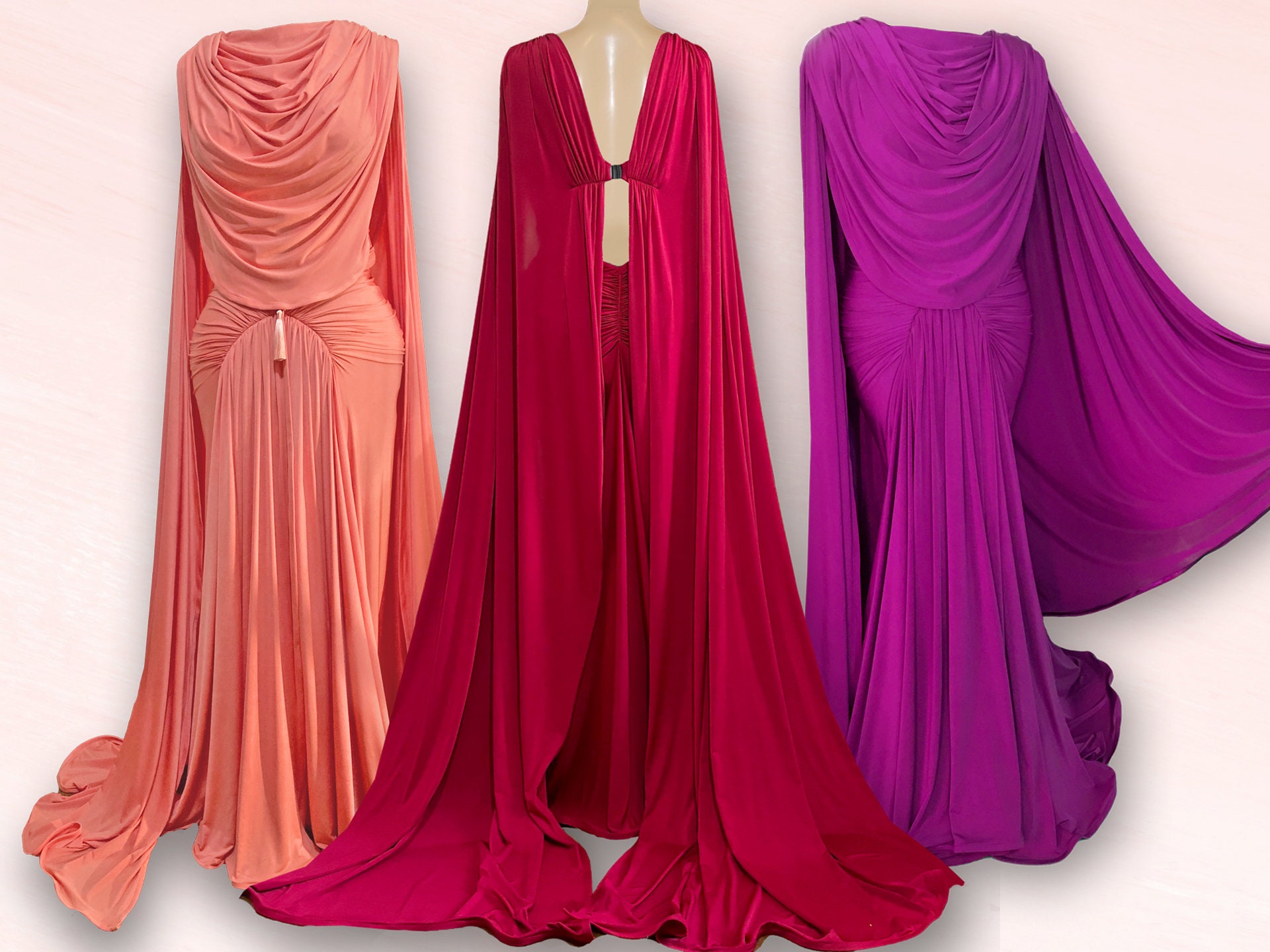 Siren Vintage Style Cowl Draped Blouse and Fishtail Skirt (purchase separately or as a set)