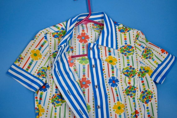 Vintage 1960's flower power and stripes Dress