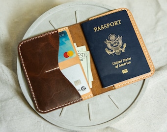 Leather Travel Wallet, Passport Wallet, Passport Holder, Traveling Wallet, Passport Carrier, Full Grain Leather Wallet, Mens Wallet