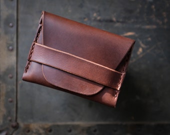 Minimal Full Grain Leather Card Sleeve Wallet