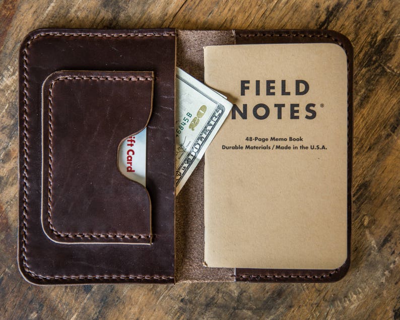 Fathers day Gift Passport Wallet Notebook Wallet Field Notes Wallet Mens Leather Waller Leather Passport Wallet Horween Leather Wallet