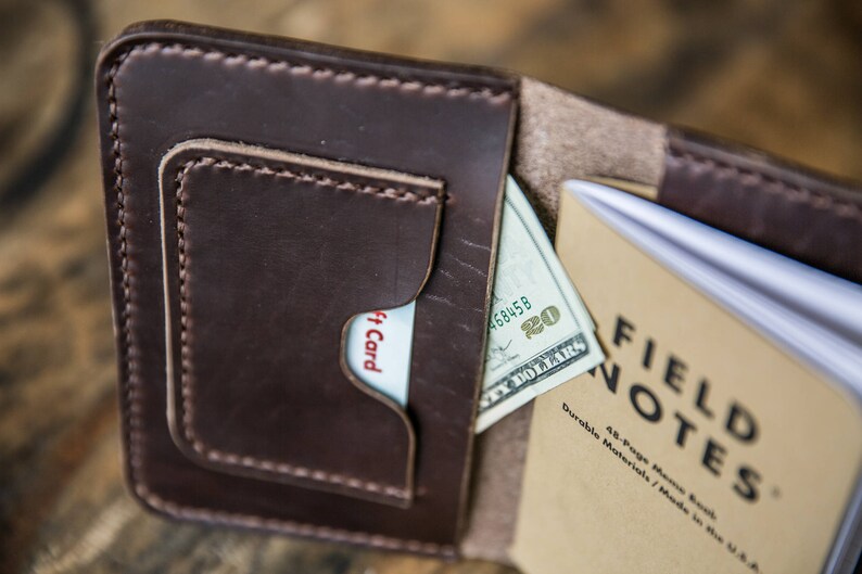 Fathers day Gift Passport Wallet Notebook Wallet Field Notes Wallet Mens Leather Waller Leather Passport Wallet Horween Leather Wallet