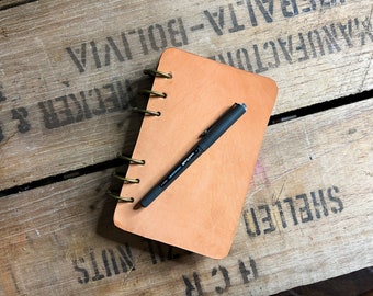 Refillable Leather Notebook, Small Handmade Journal, Minimalist Pocket Notebook, Spiral Bound Pocket Journal