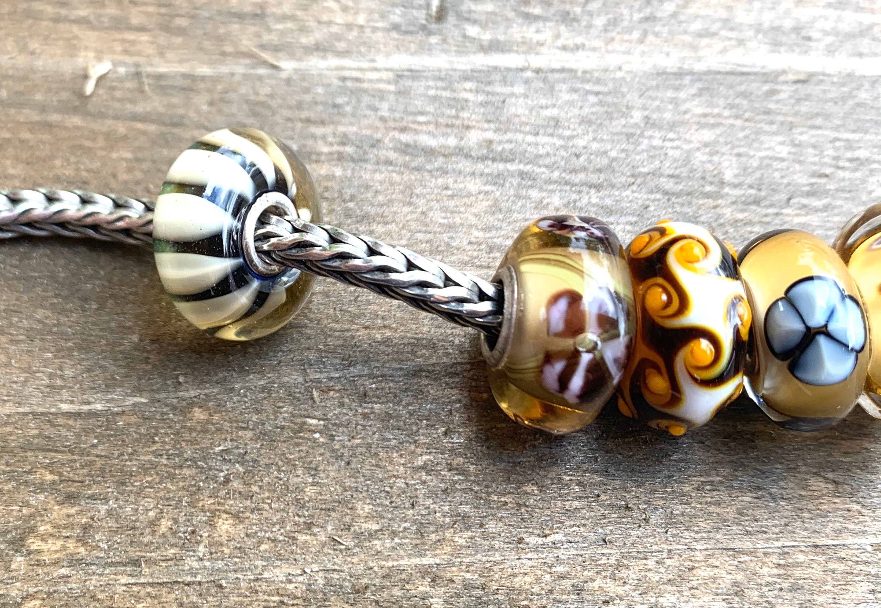 Authentic Trollbeads Artisan Glass Beads W/sterling Silver Core You