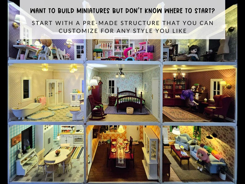 One Inch Miniatures 1:12 Scale Wall Edge Cap | Miniature Dollhouse Kit | Doll Photography ...