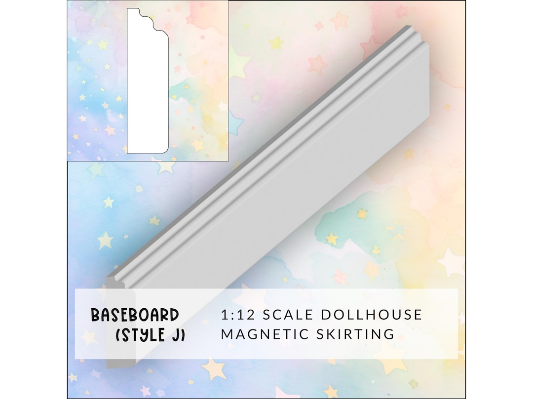 1:12 Scale Baseboard (style J) | Miniature Dollhouse Kit | Room Box ...