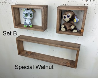 Wooden House Shaped Shelf Box Shadow Box Stands Nursery Scandi Natural Display