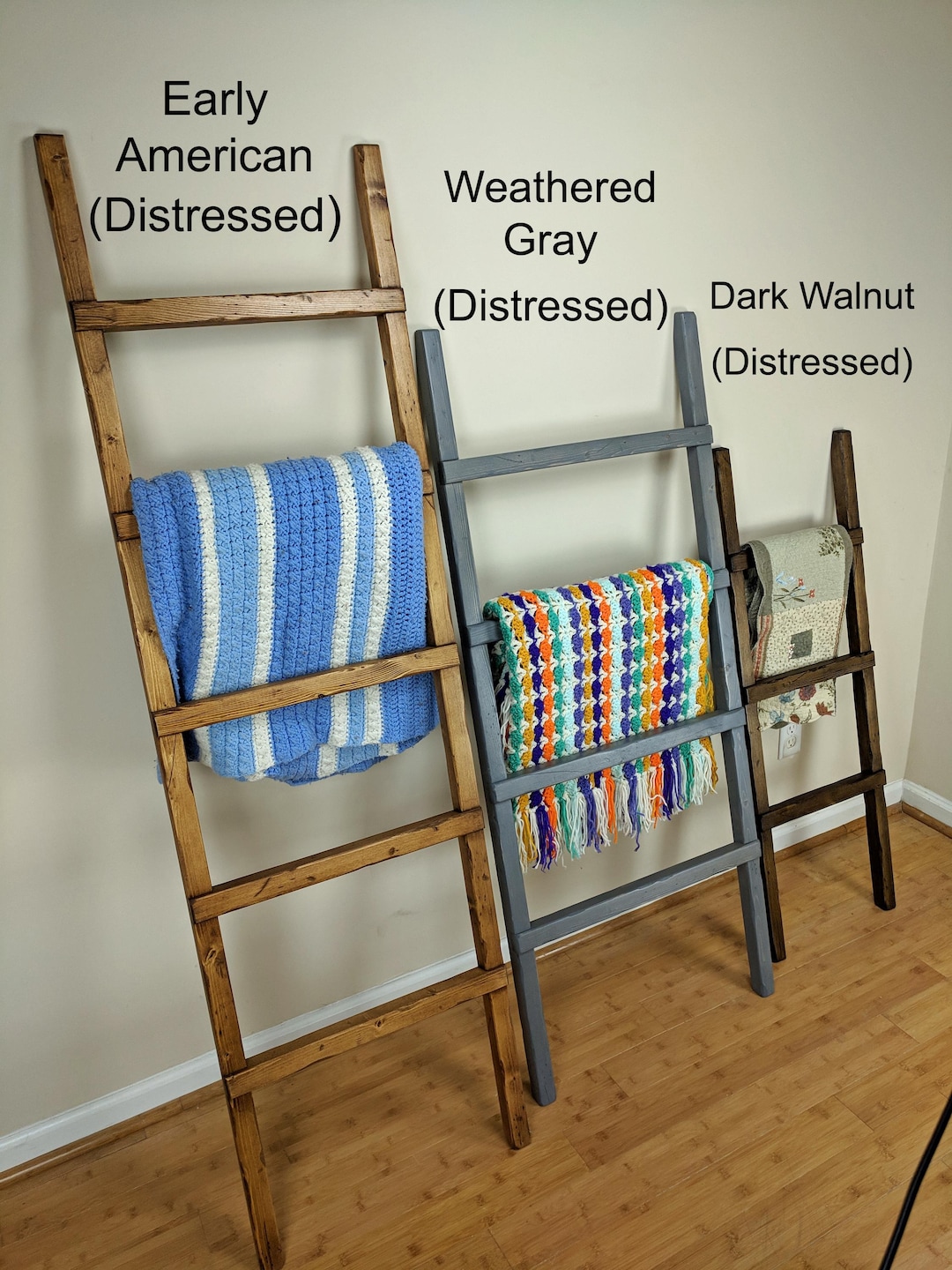 Blanket Ladder, Towel Rack, Decorative Wooden, Rustic Distressed ...