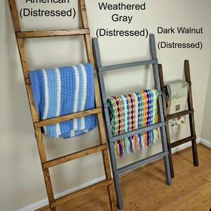 Blanket ladder, towel rack, decorative wooden ladder, rustic distressed farmhouse, quilt organizer, about 4 ft, 5&#39;, 6 foot tall, wide