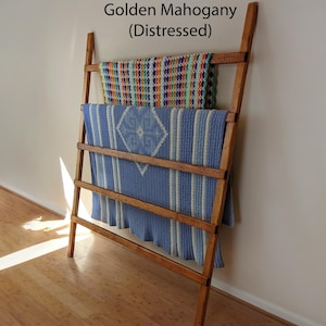 Extra Wide Blanket Ladder, Very Large Farmhouse Quilt Rack Display, Oversized Decorative Towel Holder, 4' 5', 6 Foot Tall, Throw, bed sheets