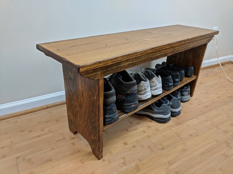 Shoe Bench Entryway Bench Shoe Stand Rack Distressed Tv Etsy