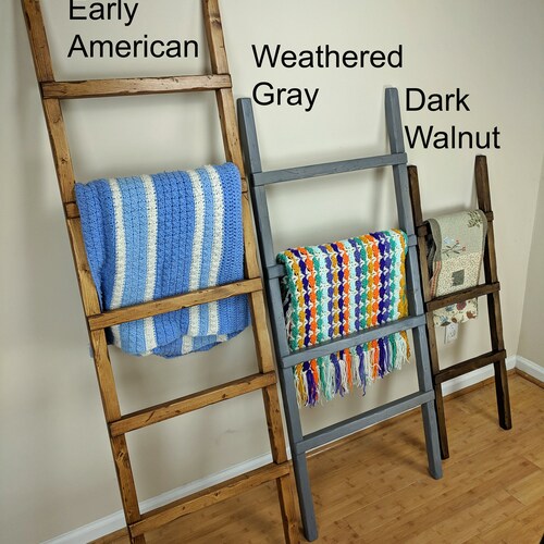 Decorative Farmhouse Blanket Ladder Tall 7 Ft Rustic Wooden Etsy