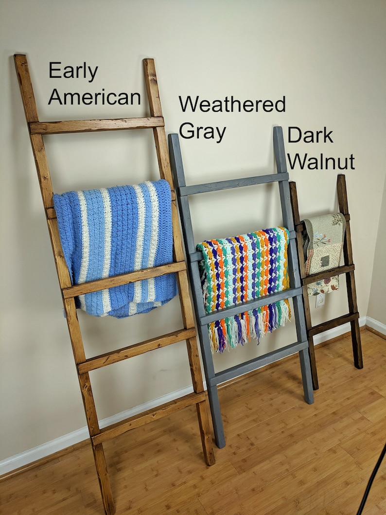 shou sugi ban Decorative wooden Blanket Ladder wide 5/' Torched Burnt quilt 4 ft rustic distressed farmhouse Towel rack 6 foot tall