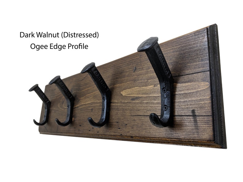 Repurposed Wood /& Cast Iron Coat Hook Rack Key Towel Backpack Holder Hanger