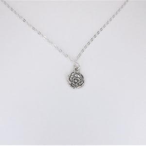 Dainty Flower Necklace. Minimalist Necklace. Sterling Silver. Simple Everyday Necklace. Layering Necklace.