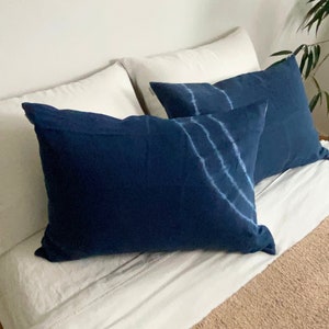 Minimalist Tie Dye Linen and Satin Pillowcase | Linen Pillowcase Set | Zipper Enclosure | Boho Bedroom | Sustainable Bedding