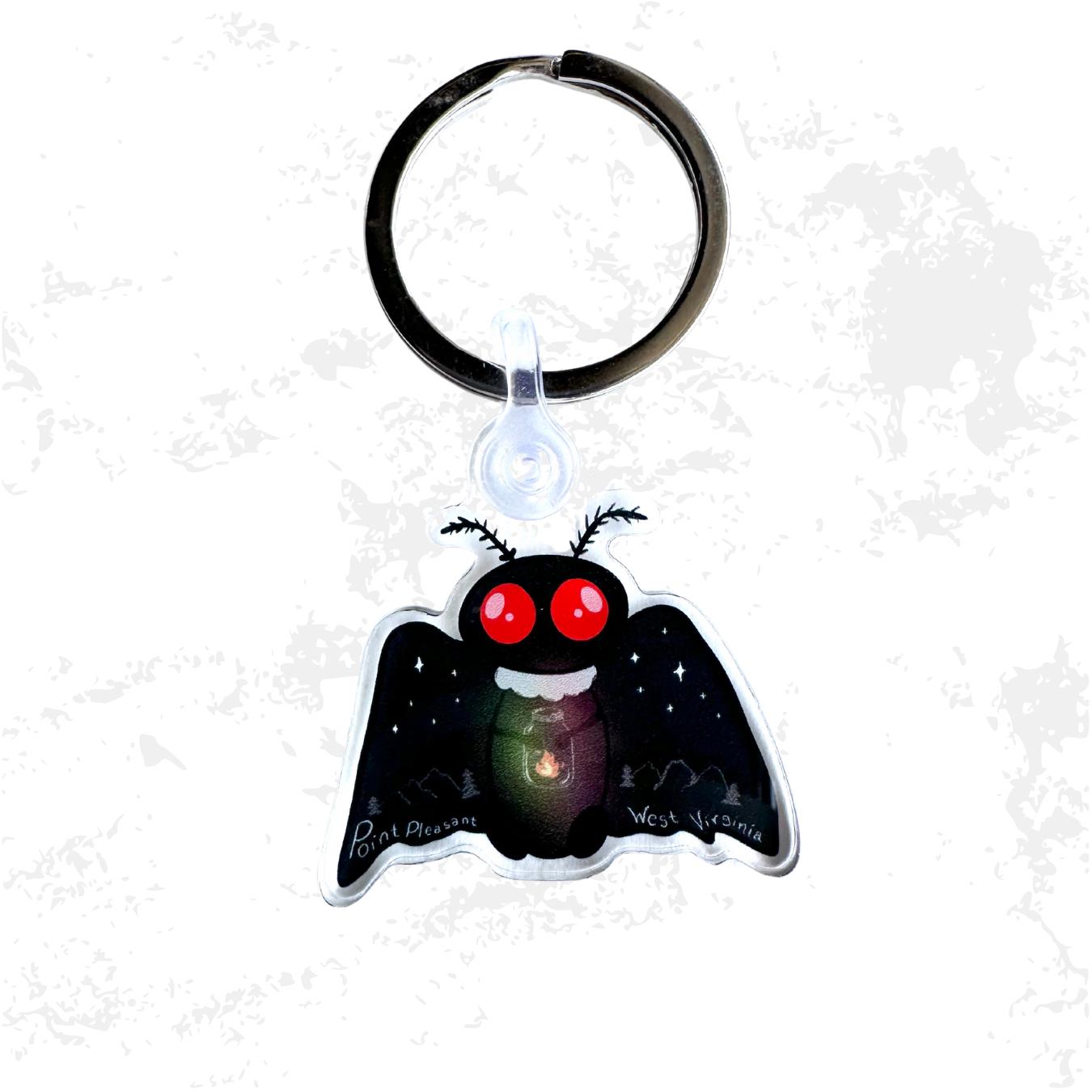 Mothman Key Chain Mothman Lantern Keychain - Acrylic Cryptid Keychain - Cryptid Bag Charm ...