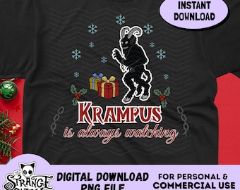 Krampus Christmas PNG Digital Download for sublimation, printing or other applications