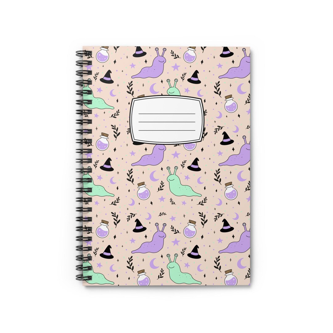 Pastel Halloween Snails Spiral A5 Notebook - Ruled Line, Witch Hat ...