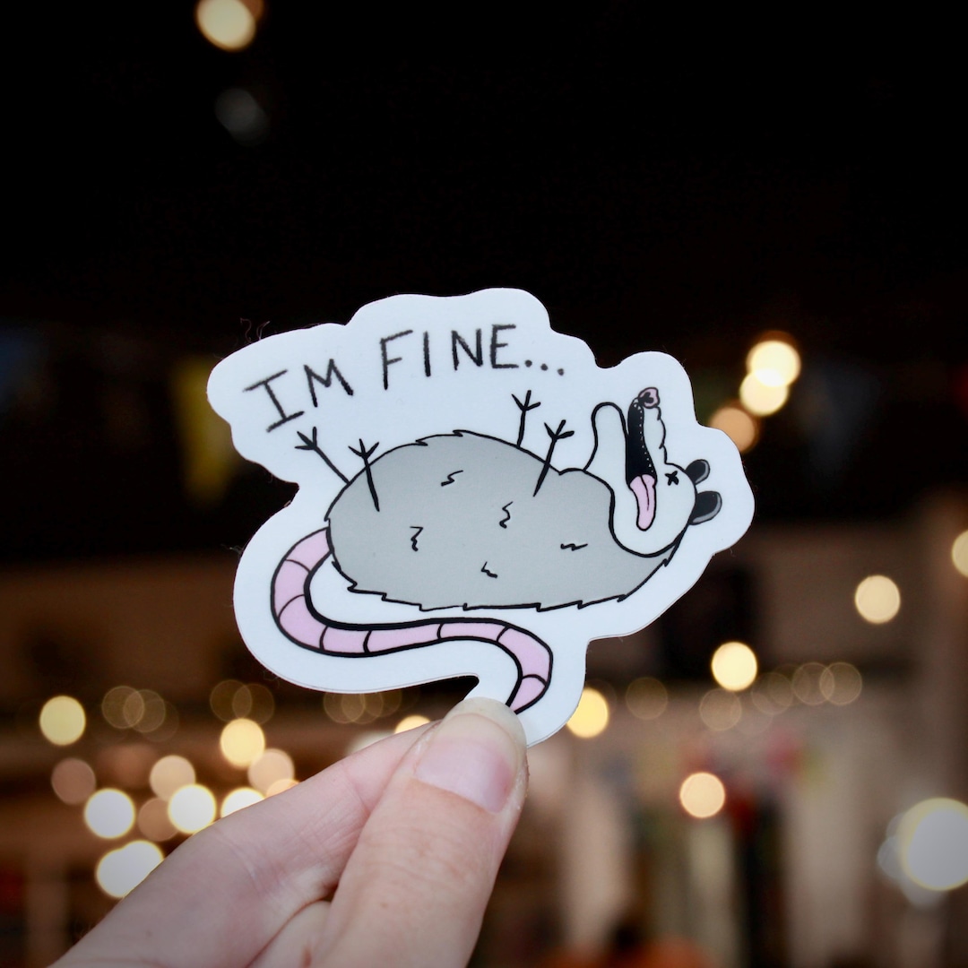 Possum Sticker - Funny Dead Opossum Decal - Waterproof Cute Sticker - Etsy
