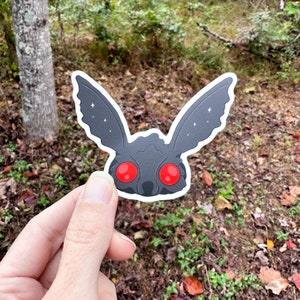 Mothman Sticker - Cryptid Sticker, Cryptid Decor, Mothman Festiaval, Cryptid hunting, Crypid accessorie, Laptop Sticker, Water proof sticker