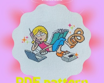 Lizzie McGuire Movie Cartoon Cross-Stitch Pattern - Digital PDF Pattern